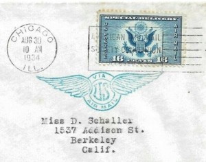 FDC Airmail Special Delivery SC CE-1 Chicago to Berkeley CA