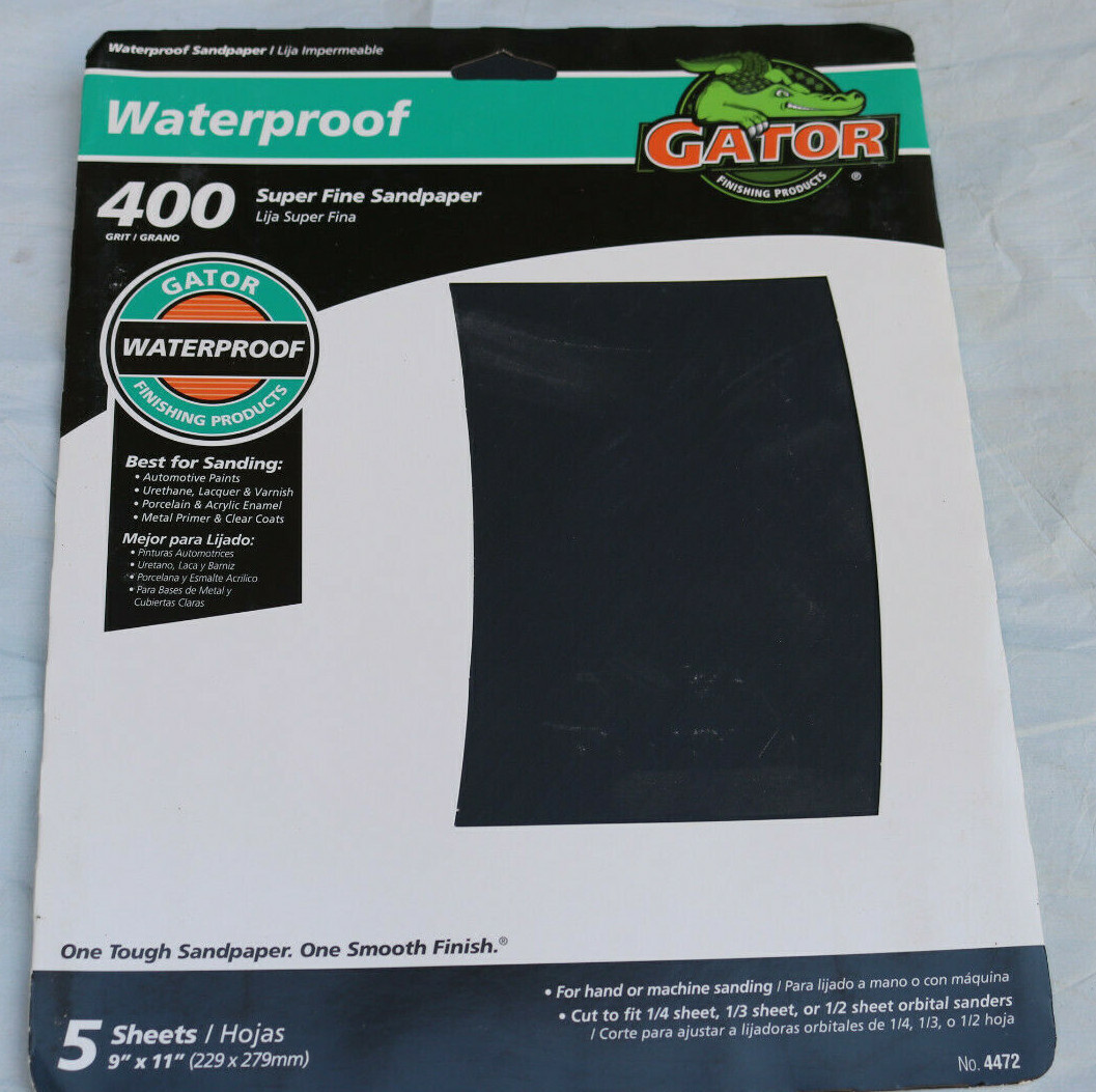 Gator 9" X 11" Waterproof Sanding Sheets – 120 Grit, 25-Pack, Latex Backing, For Wet Or Dry Sanding On Metal, Wood, Body Filler