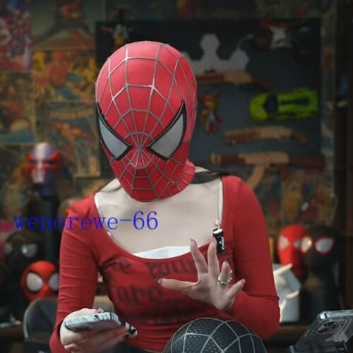 1:1 Spiderman Toby Maguire 3D Mask Wearable Cosplay Prop Handmade Halloween Gift - Picture 2 of 29