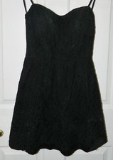 FINESSE juniors Black Lace Strapless DRESS* S Small
