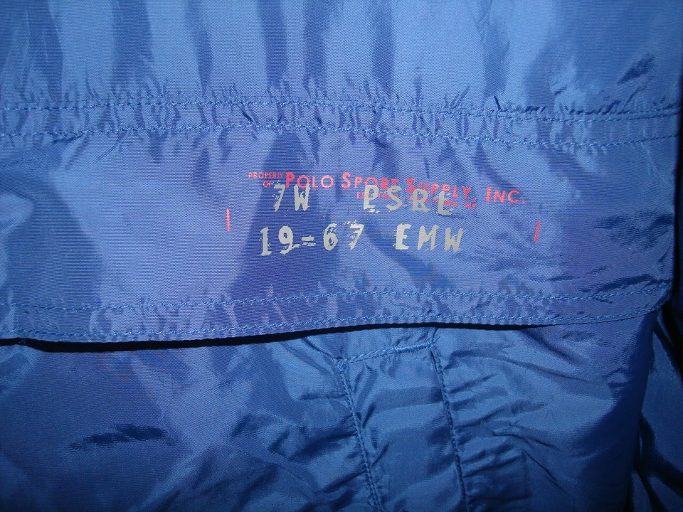 Chaqueta cortavientos Ralph Lauren Polo Sport azul liso 100 % nailon cintura 2xl Foto 2 de 4