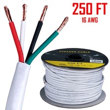 Cable de altavoz calibre 250 pies 16 audio para el hogar 4 conductores cobre puro CL2 en pared