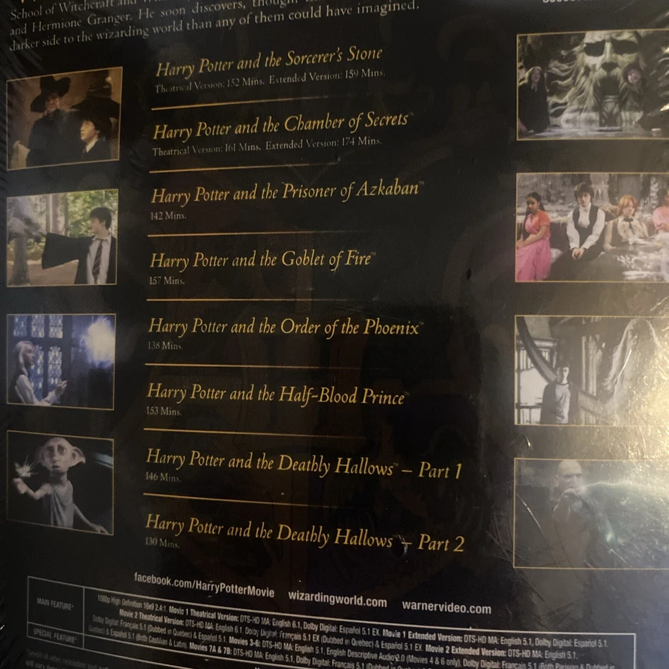 Harry Potter 8 Film Collection (Blu-ray) with 4 Patches -Target New Sealed Foto 3 de 4