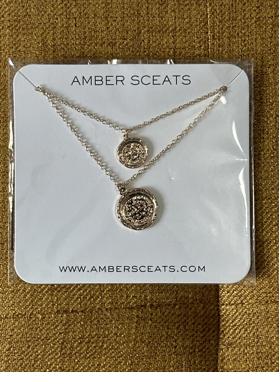 Amber Sceats Double Coin Necklace Brand New SEALED MSRP 50