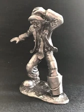 Pewter Clown Bucket Brigade 2005 Circus Silver Metal Figurine Statue