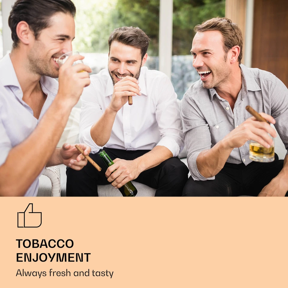 HUMIDOR BEFEUCHTER ZIGARREN ZIGARRENKISTEN HYGROMETER BUCHENHOLZ 23L LED SILBER - Bild 2 von 4