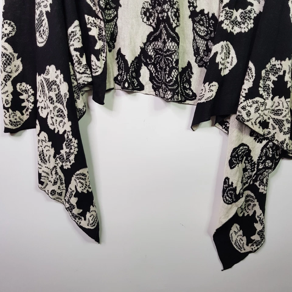 Cárdigan tejido seda jacquard encaje BCGB Max Azria Ruba XS blanco cachemir Foto 3 de 4