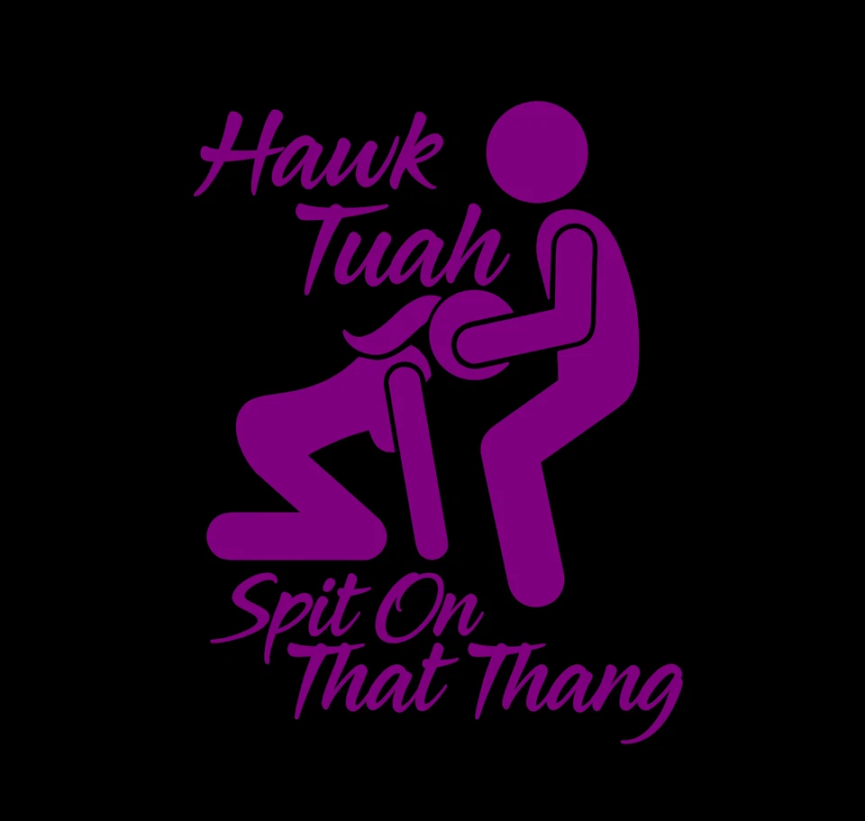 Hawk Tuah Spit On That Thang. Calcomanía de vinilo troquelada pegatina divertido coche camión JDM Foto 3 de 4