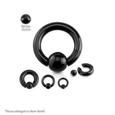 Captive Bead Ring Body Jewelry BCR Spring Action Bead Surgical Steel 2G-00G Captive Bead Ring Body Jewelry BCR Spring Action Bead Surgical Steel 2G-00G