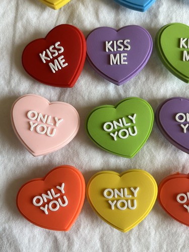 12 pc Colorful Cute Retro Valentines Candy Shoe Charms - ‘Kiss Me’ - Picture 5 of 5