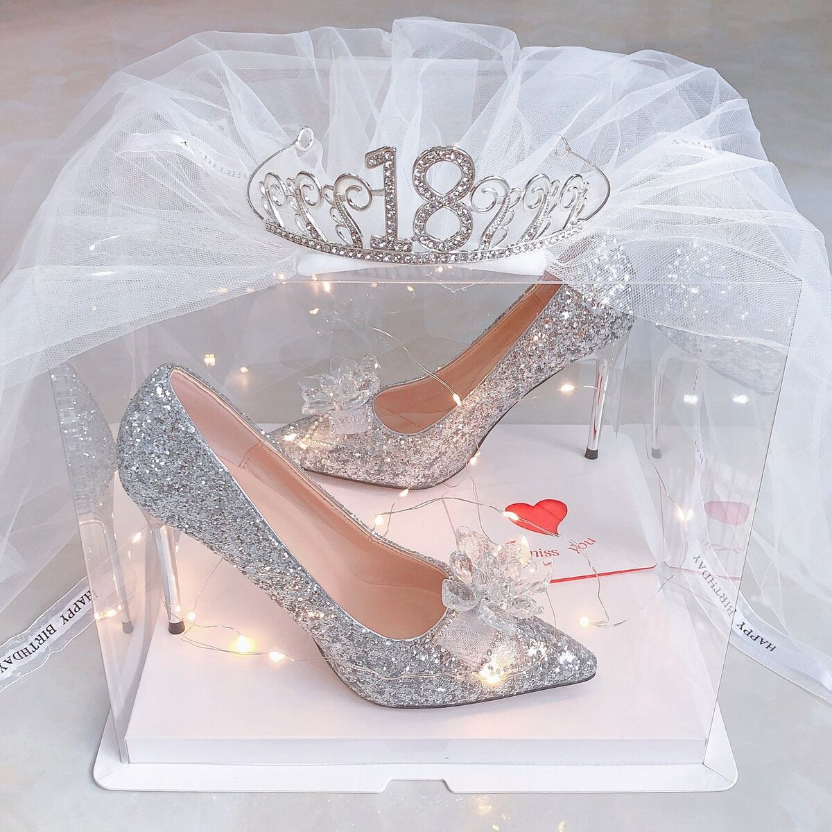 2023 Elegant Girl Rhinestone High Heels Birthday Gift for Adults No gift box