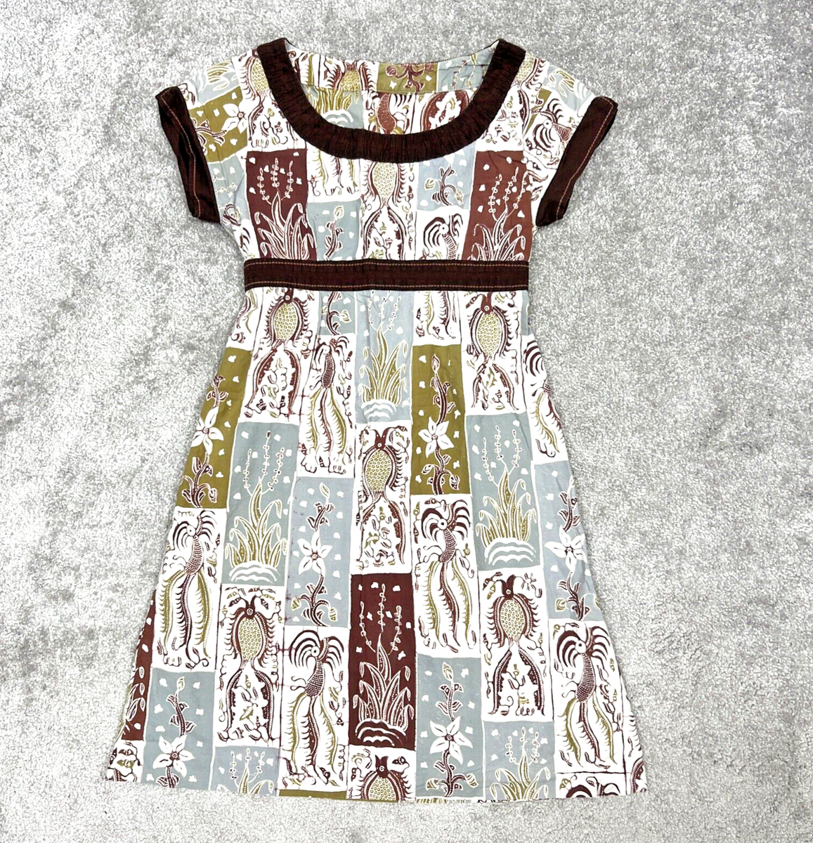 knee length dresses for ladies CECILE Batik Jersey Sleeveless A-Line Short Dress – Elana Kattan main image 0
