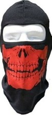 RED BLACK SKULL FULL FACE MASK motorcycle FULL SKI PAINTBALL HOOD