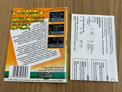 Thing Bounces Back Commodore 64 Cassette - Mint Working -👽👾Retro Gift Idea👾👽 - Afbeelding 12 van 24