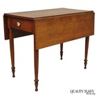 Antique French Country Farmhouse Cherry Wood Drop Leaf Pembroke Dining Table