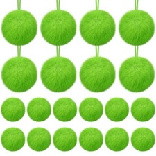 12 Pcs Lime Green Furry Christmas Ball Ornaments Christmas Tree Decorations P...