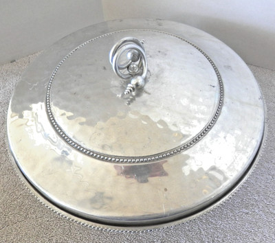 Vintage 1950's B.W. Buenilum Aluminum Serving Dish w/Hammered Aluminum Lid 10''