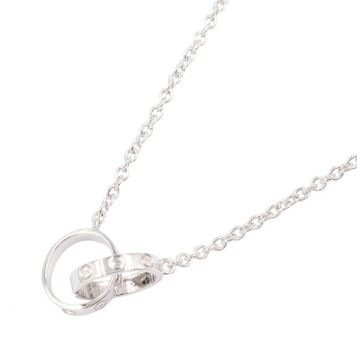 CARTIER Baby Love Necklace Pendant 18KWG White Gold Used Women