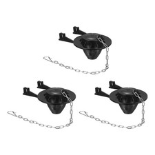 3Pcs Toilet Flapper Replacement with Chain for 2" Flush Valve, Black