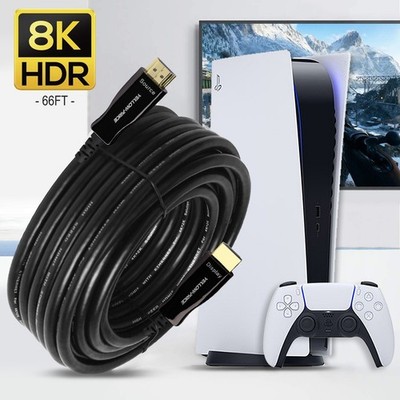 8K HDMI 2.1 Fiber Optic Cable (50ft) CL3 Rated, 100%REAL Active Optical Cable