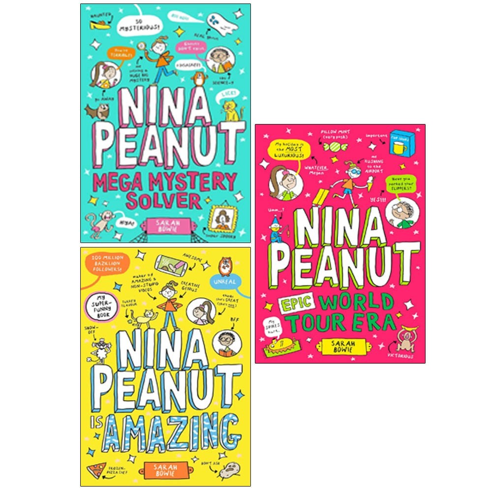 Nina Peanut Series 3 Books Collection Set By Sarah Bowie Nina Peanut: Mega Myste