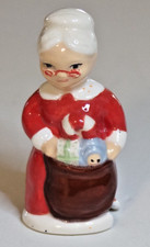 Pie Bird Mrs Santa Claus Checking Toy Bag Piebird Made in USA by Nancy Davis