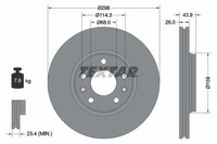 2X Textar 92195603 Bremsscheibe FüR Renault
