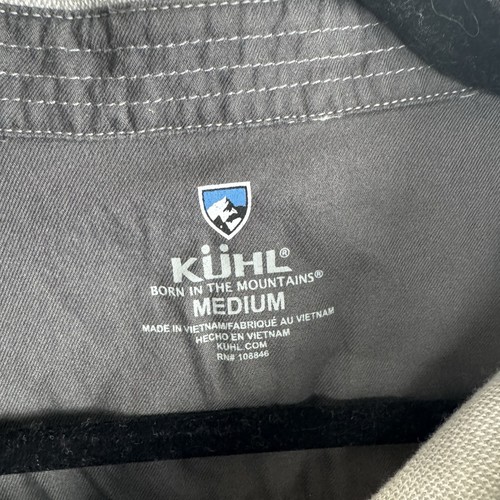 Kuhl Button Up Mens Size Medium Gray Flannel Long Sleeve Shirt Outdoors Hiking - Picture 5 of 7