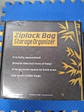 Bamboo Ziploc Bag/Wrap Storage Organizer, Kitchen Drawer or Wall Mountable