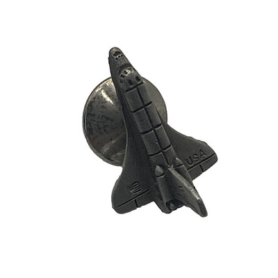 Pewter NASA Space Shuttle Lapel Pin Mens Silver Tone USA 0.75 In Novelty Jewelry