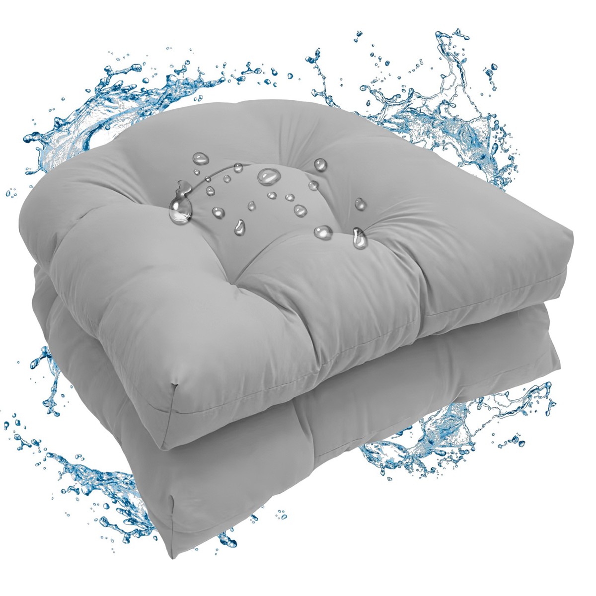 2Pcs Outdoor Chair Cushions Water Repellent Patio Furniture Seat