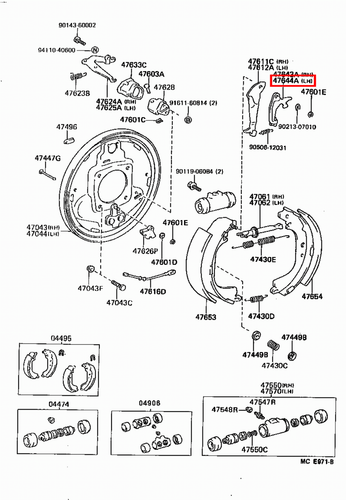 Genuine LandCruiser HJ75 HJ61 HJ60 HJ47 HDJ80 HDJ79 Rear LH Brake Adjuster Lever - Picture 17 of 20