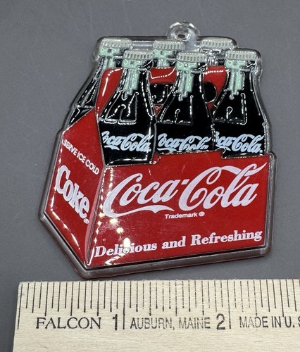 Vintage 1995 Coca Cola lecker und erfrischende Cola flach Christbaumschmuck - Bild 5 von 5
