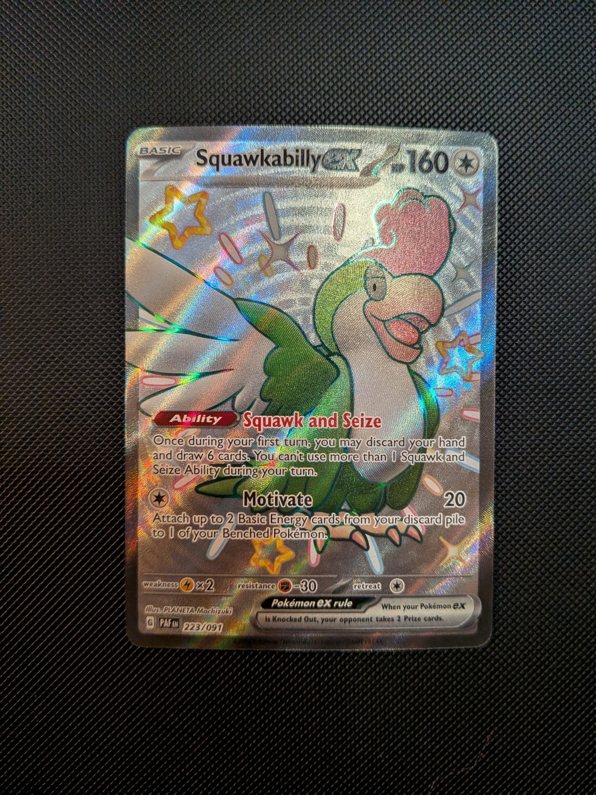 Pokemon Card Squawkabilly ex 223/091 Shiny Ultra Rare Paldean Fates NM/M