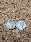 1943 and 1944 Mercury 90% Silver Dimes 10 Cents