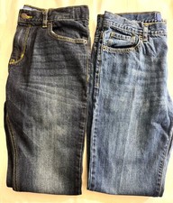 2 Old navy kids/boys dark/medium blue denim straight leg jeans size 16