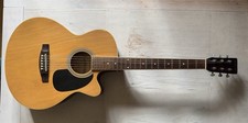 Eastwood LA125ENT-FCEQ Cutaway Folk Natural Semi Acoustic Guitar