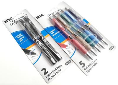 2 PACKS 7 PENS INC  FORMA  RETRACTABLE BALL POINT PENS R-2  ROLLER BLACK INK
