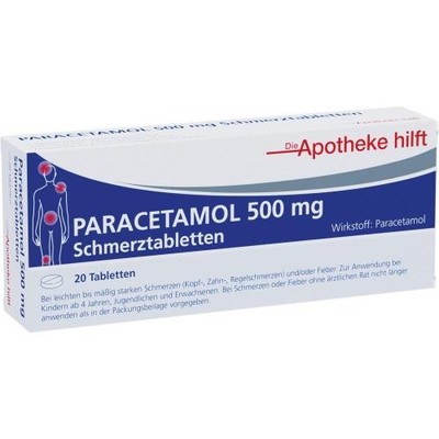 PARACETAMOL 500mg Die Apotheke hilft bei Schmerzen 20 Tabletten PZN: 14190197