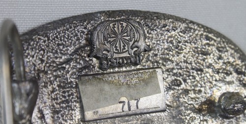 Vtg Siskiyou Belt Buckle Diamond Cut Buffalo Bison Black Silver Big Western 1995 - Picture 5 of 6
