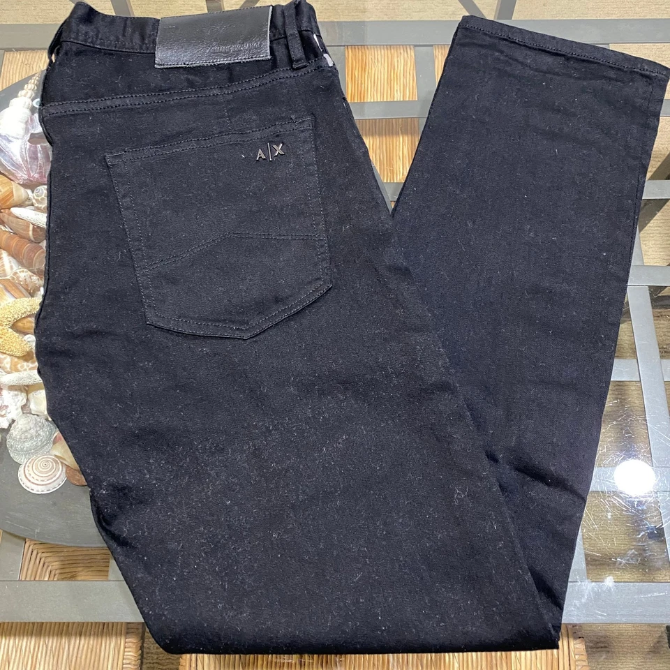 A|X PANTALÓN VAQUERO ELÁSTICO 34X30 NEGRO SLIM FIT ARMANI EXCHANGE PARA HOMBRE NUEVO SIN ETIQUETAS Foto 2 de 4