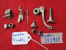 VINTAGE FRANKLIN TREADLE SEWING MACHINE  MISC PARTS SERIAL # 353917