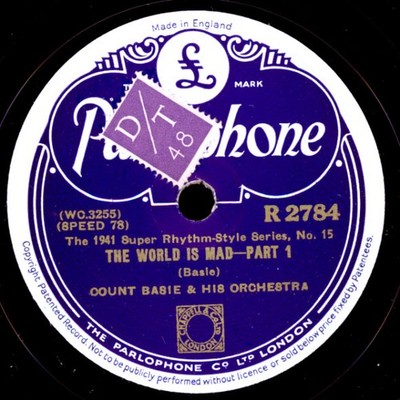 COUNT BASIE &  HIS ORCHESTRA  The world is mad 1&2   Schellackplatte  X1779