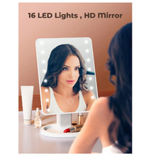 Uk Stock Hollywood Large Makeup Mirror  Vanity Mirror Dimmable 16 LED Light Fast