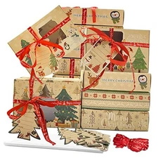 12 Packs Christmas Cookie Boxes with Window,Bakery Treat 1 Count (Pack of 12)