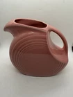 HLC Fiestaware Large Disc Disk Pitcher Rose Pink Post 86 67oz H Mark USA Pottery