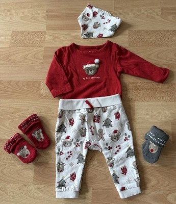 Original ~C&A~ Baby Bekleidung-Set | My First Christmas Set 5-Teilig