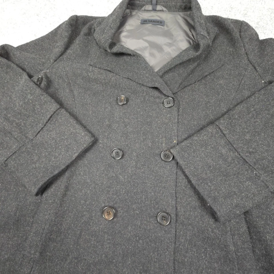 Abrigo Jilsander Pea Mujer 40 Gris Lana Manga Larga Botón Invierno Chaqueta Talla 40 Foto 2 de 4