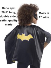 Marvel DC Comics Girls Batman Batgirl Cape And Mask Hero Costume Dress Up