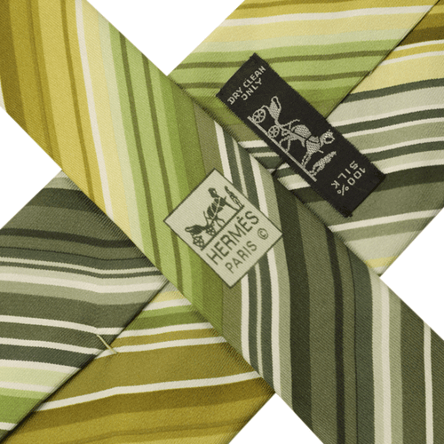 100% Auth HERMES TIE Silk Mens Classic STRIPES Pattern 5257 - Picture 2 of 4